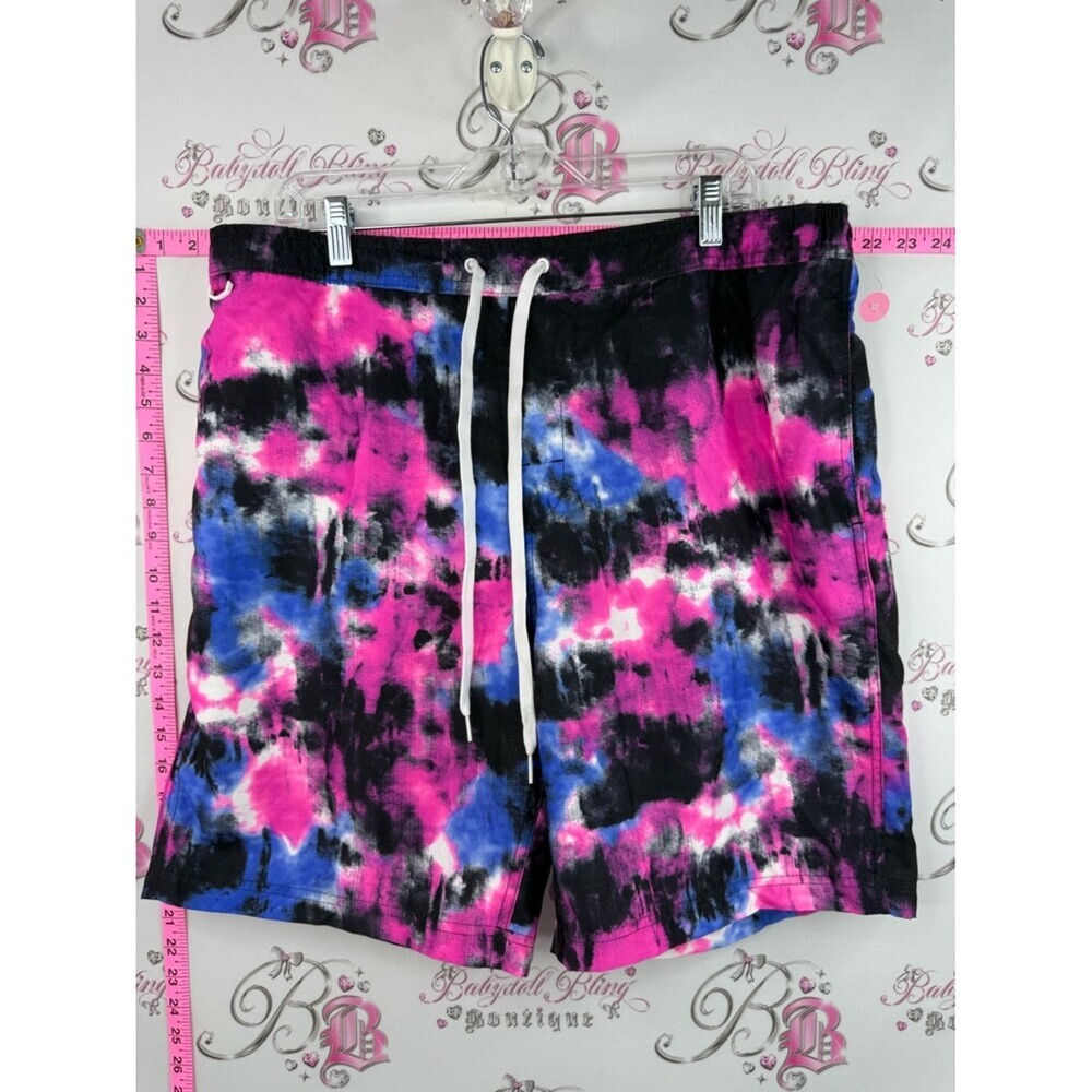 George swim board shorts tie dyed Pink Black Blue Tie-Dye Drawstring Shorts